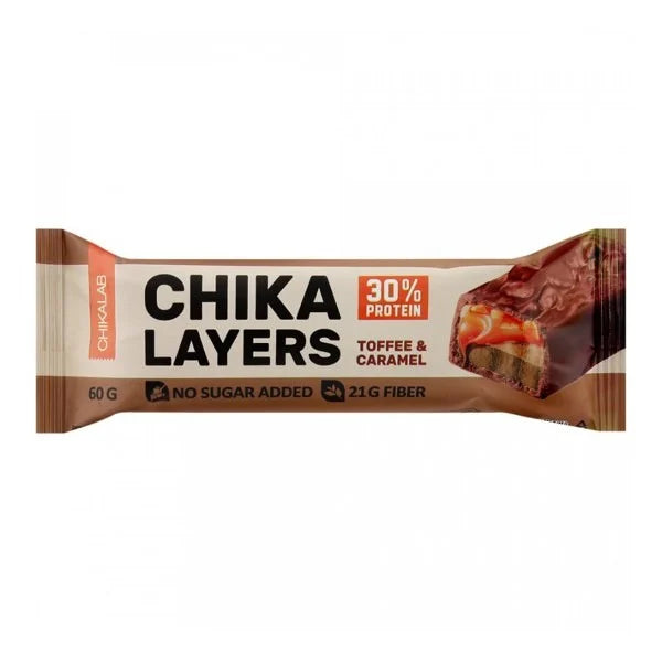 Chika Layers Five Layers Protein Bar with Filling Toffee & Caramel 60g