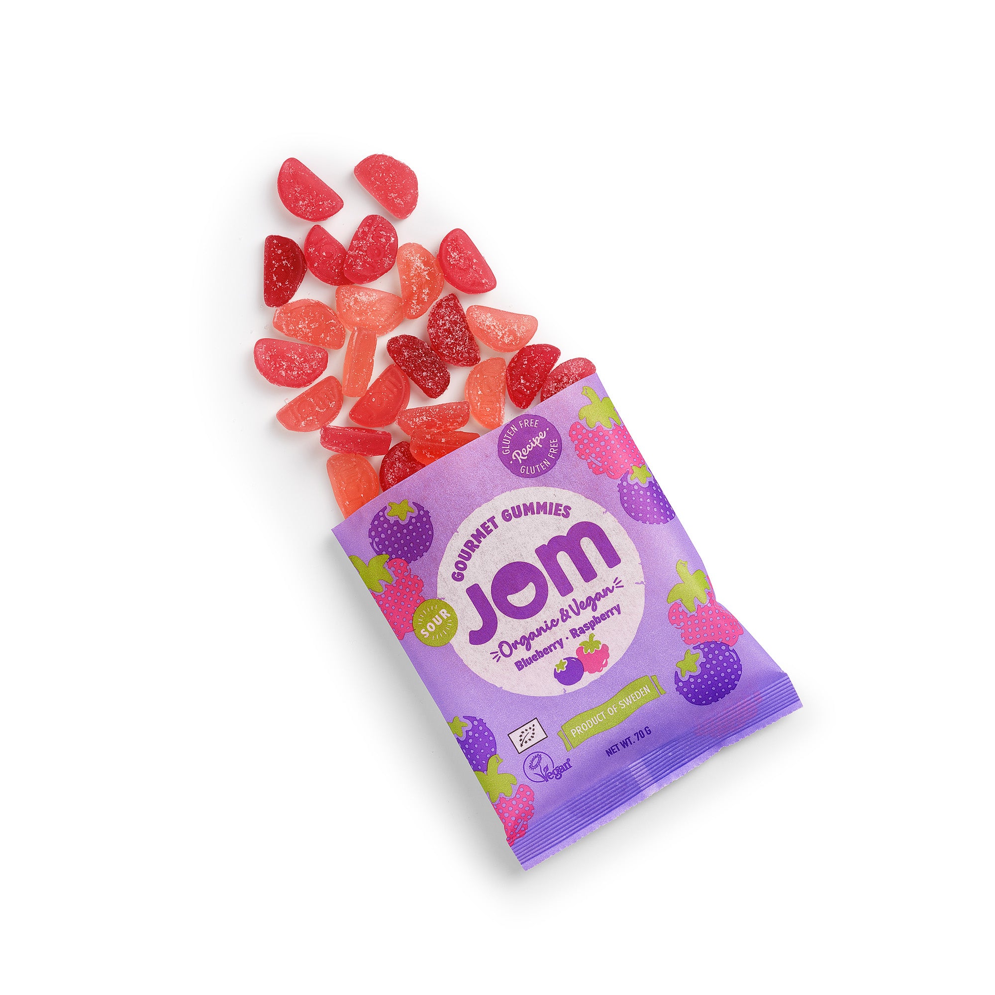 JOM SOUR BLUEBERRY & RASPBERRY 70g