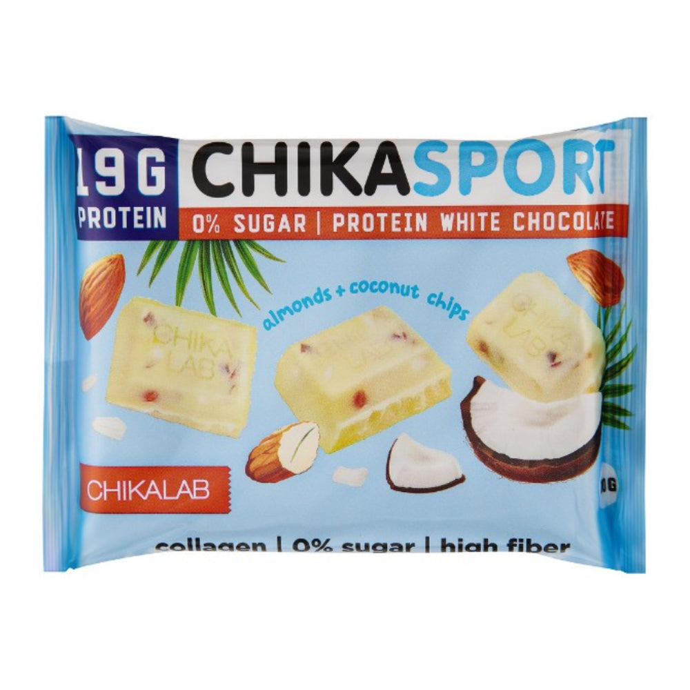 Chika Sport - White Protein Chocolate with Almonds & Coconut